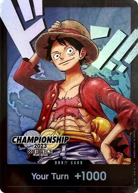 DON!! Card - Your Turn +1000 - (Monkey.D.Luffy) - P - (2023 World Championship Finals) - Foil